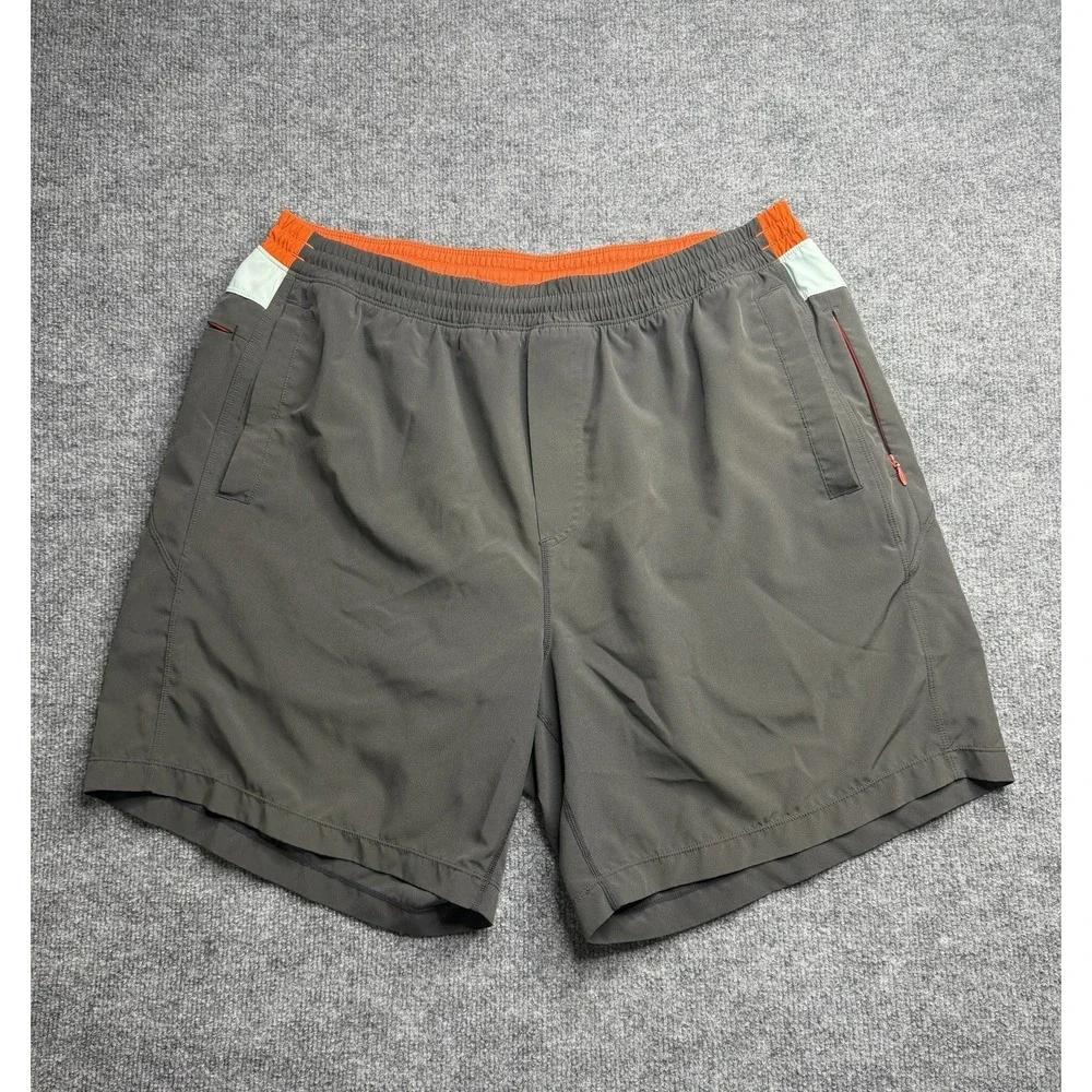 Birddogs Shorts Adult Gray Solid Lined Stretch Zip Pockets Mens XXL Classic